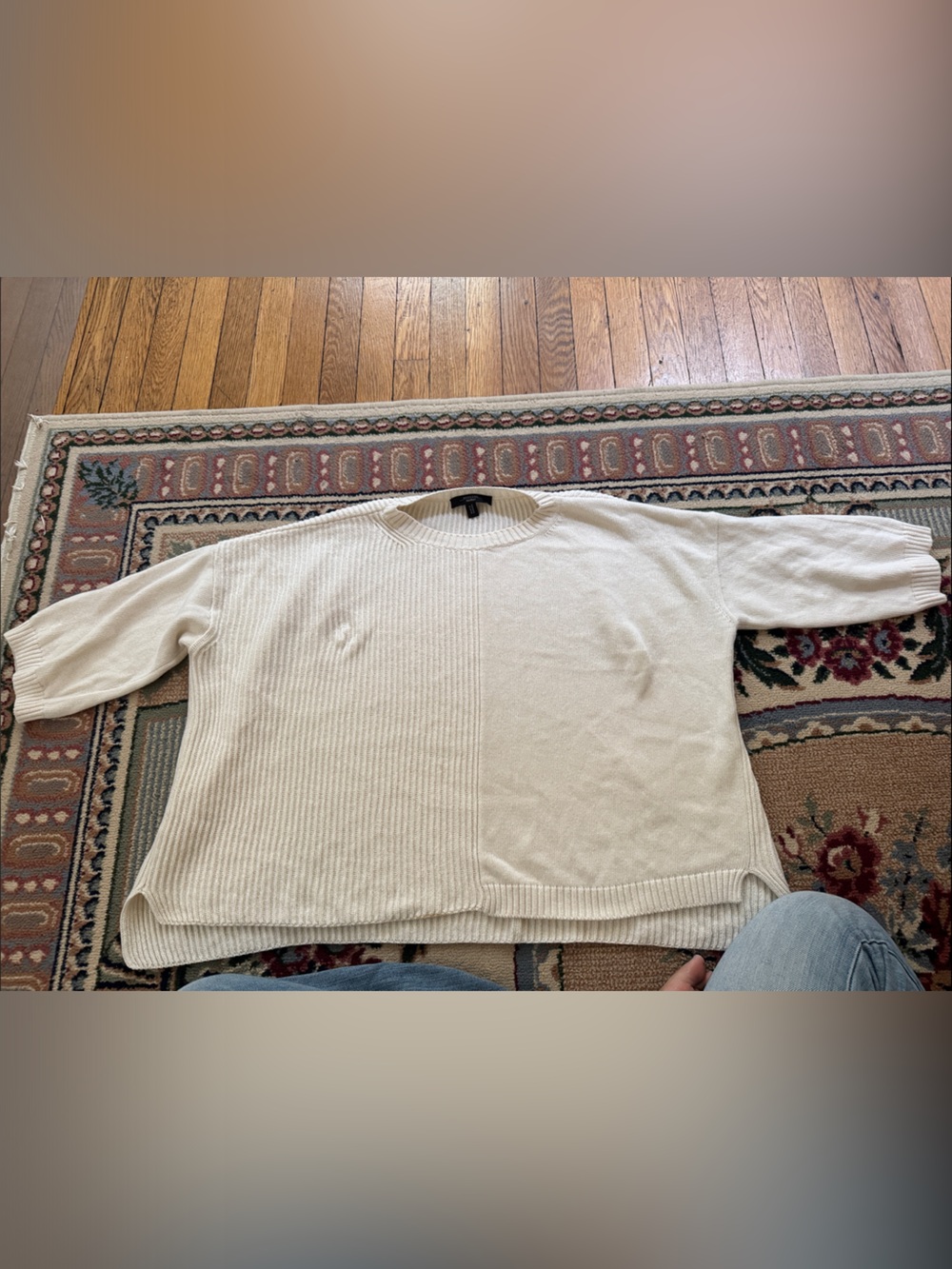 Weekend Max Mara Cream Mixed-Rib Crewneck Sweater